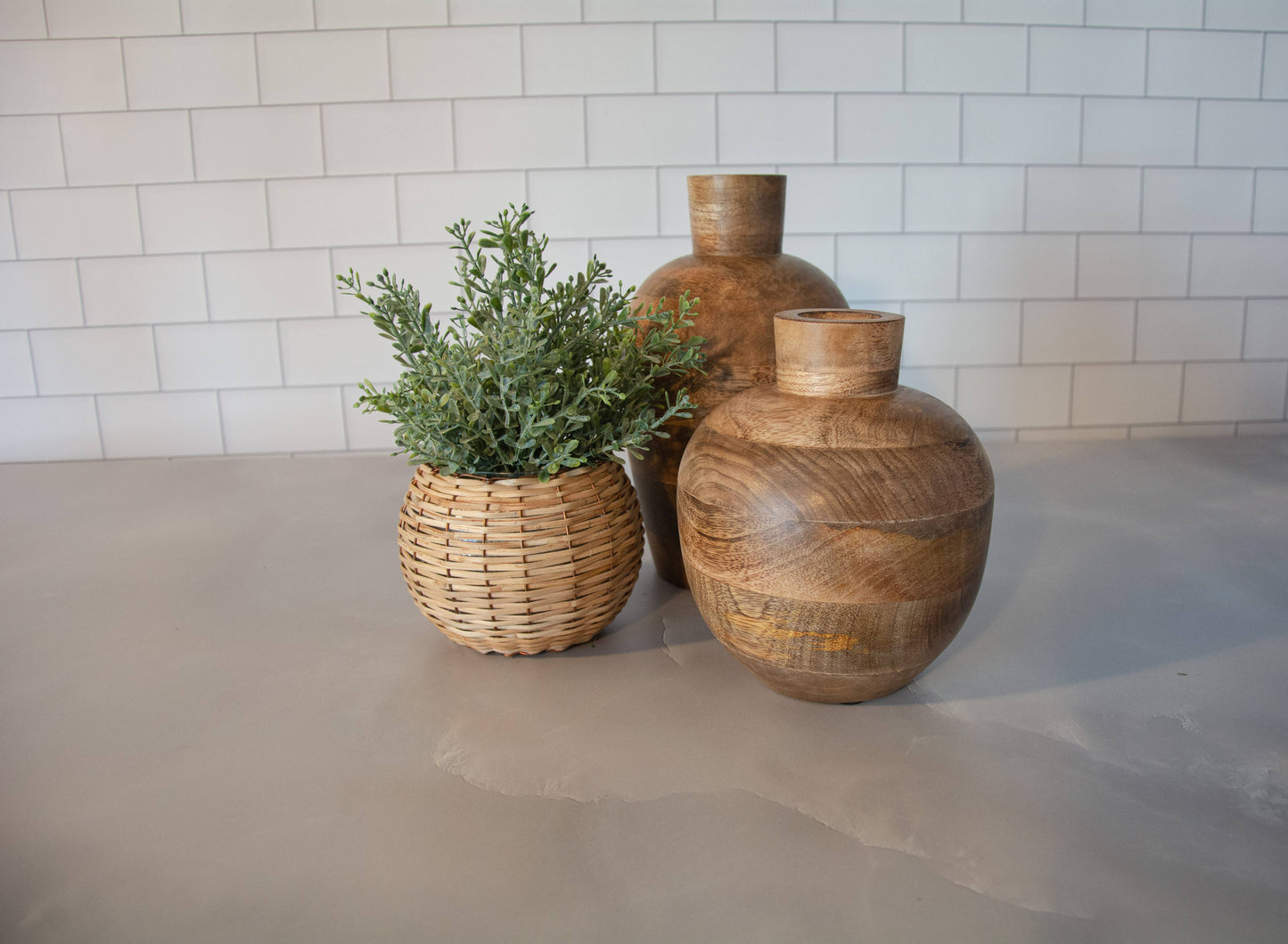 Farmhouse Boho Mango Wood Vase Handcrafted