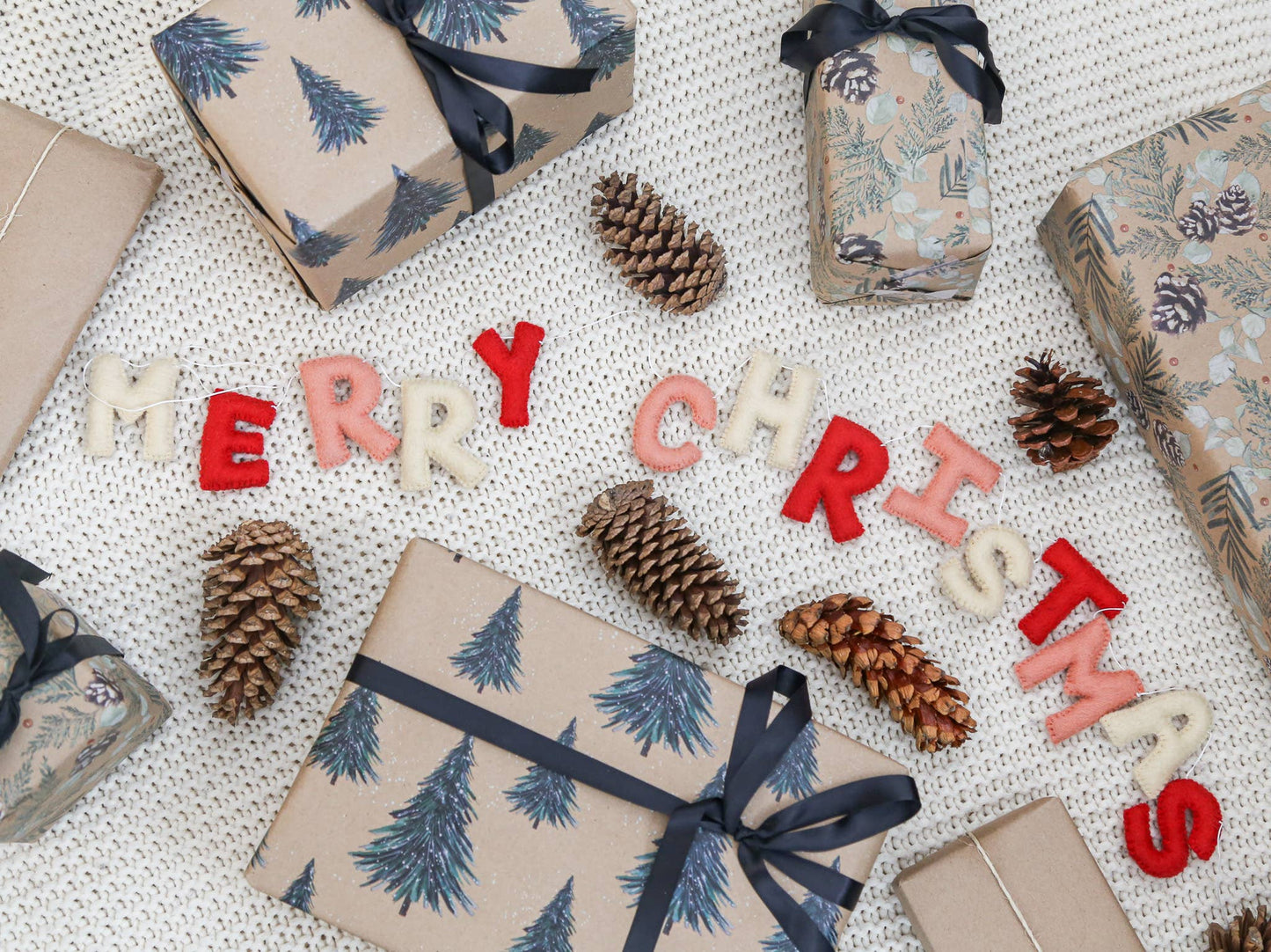 Merry Christmas Handmade Felt Garland - Homeboxed