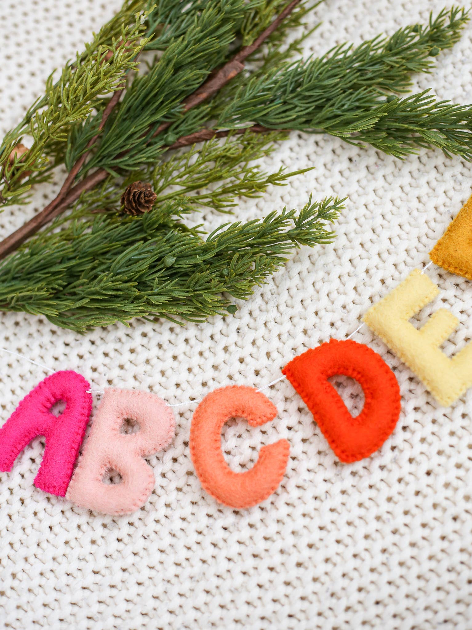 Alphabet Garland Nursery Decor Rainbow - Homeboxed