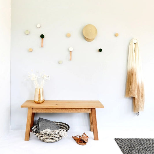 Geometric Wood & Ceramic Hook Knobs - Homeboxed