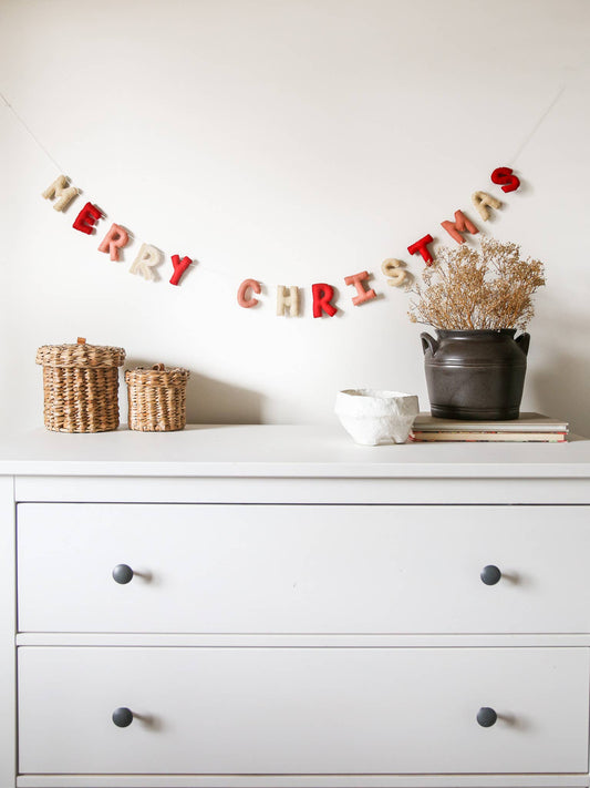 Merry Christmas Handmade Felt Garland - Homeboxed