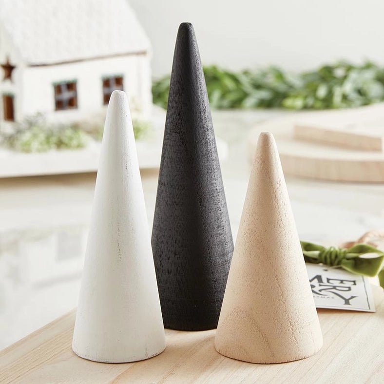 Wooden Cone Trees-Set of 3 - Homeboxed